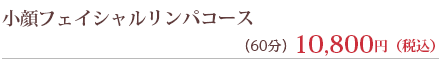 小顔フェイシャルリンパコース 90分